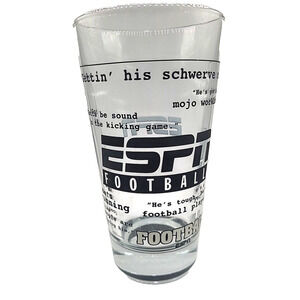 ESPN Football Script Quote 24 oz Beverage Glass Cup Mug